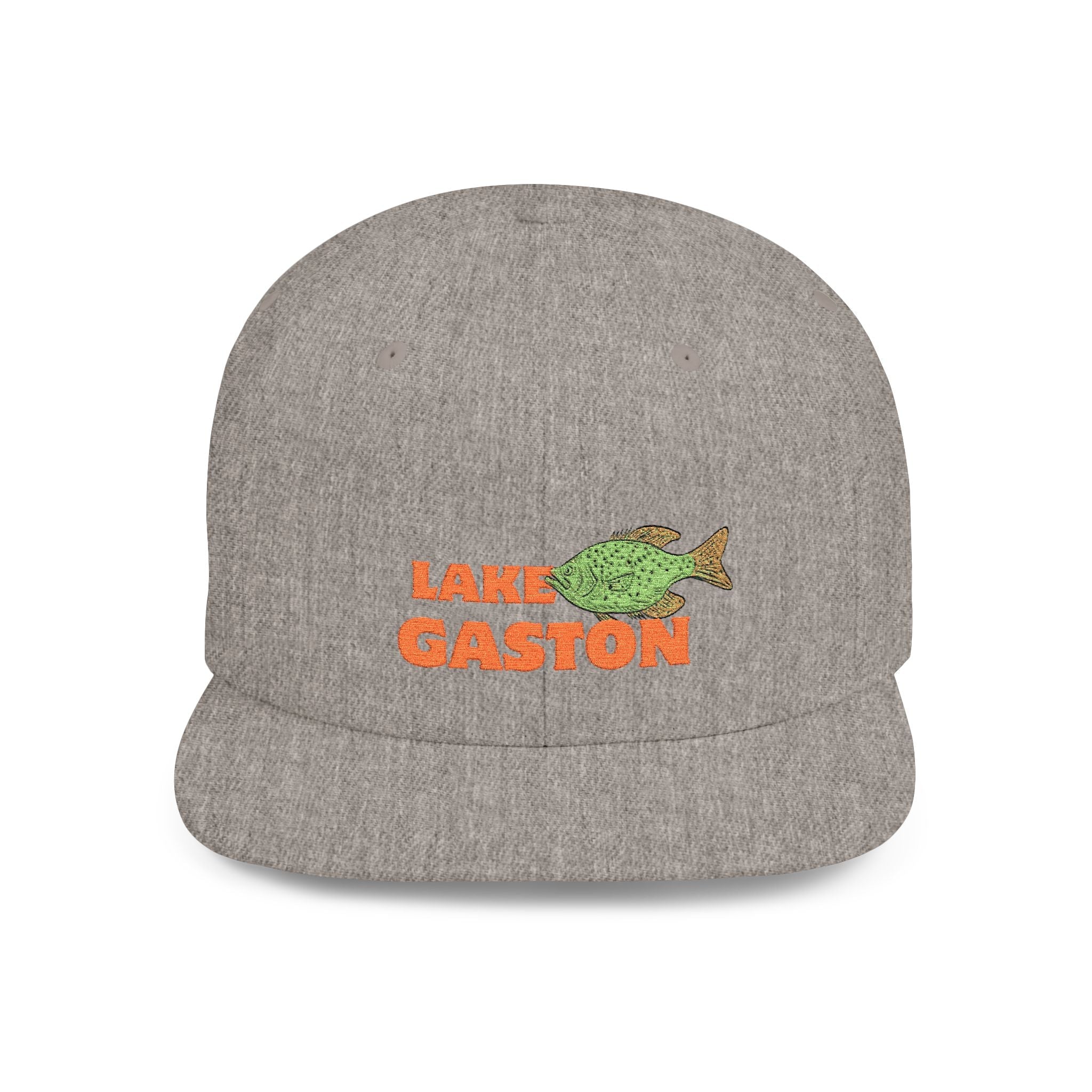 Lake Gaston Fish Flat Bill Snapback Hat, Fishing Cap, Outdoor Gear, Lake House Gift, Summer Accessories, Stylish Headwear