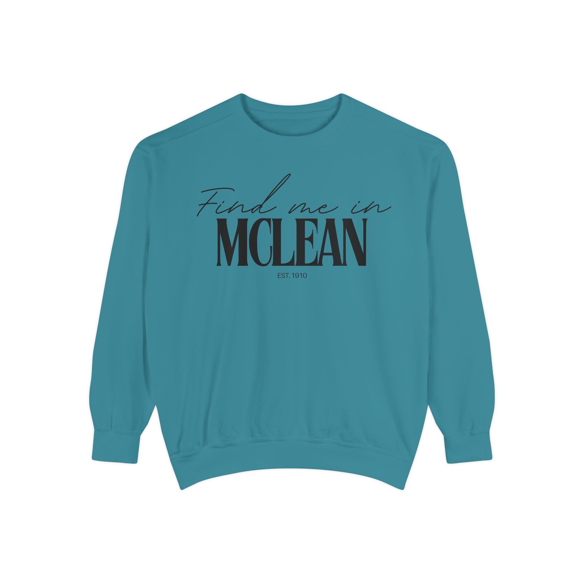 McLean Cozy Sweatshirt, Unisex Garment-Dyed Crew, Casual Wear, Gift for Friends, Fall Fashion, Lounge Style