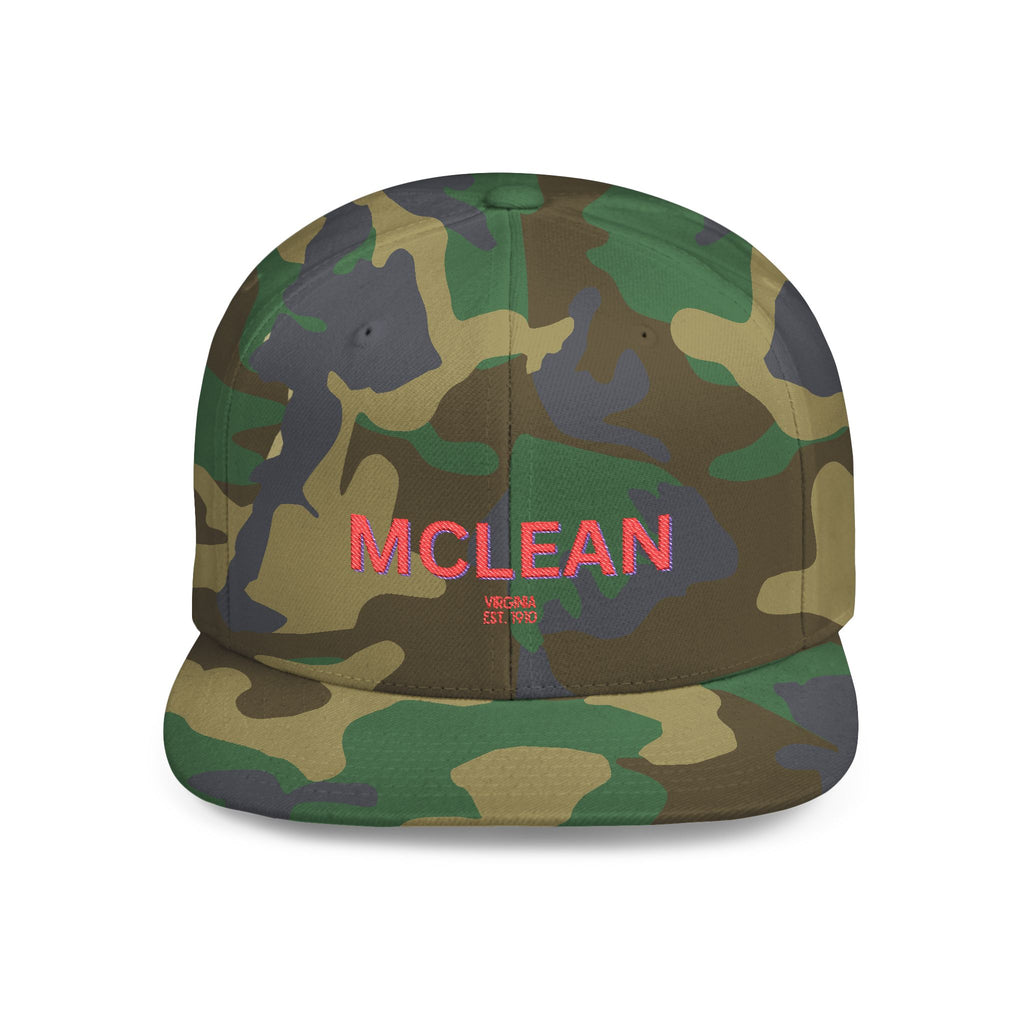 McLean Stylish Flat Bill Snapback Hat with Design, Perfect for Casual Outings, Streetwear, Gifts, Festivals, Everyday Wear