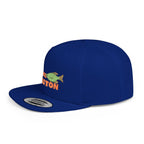 Lake Gaston Fish Flat Bill Snapback Hat, Fishing Cap, Outdoor Gear, Lake House Gift, Summer Accessories, Stylish Headwear