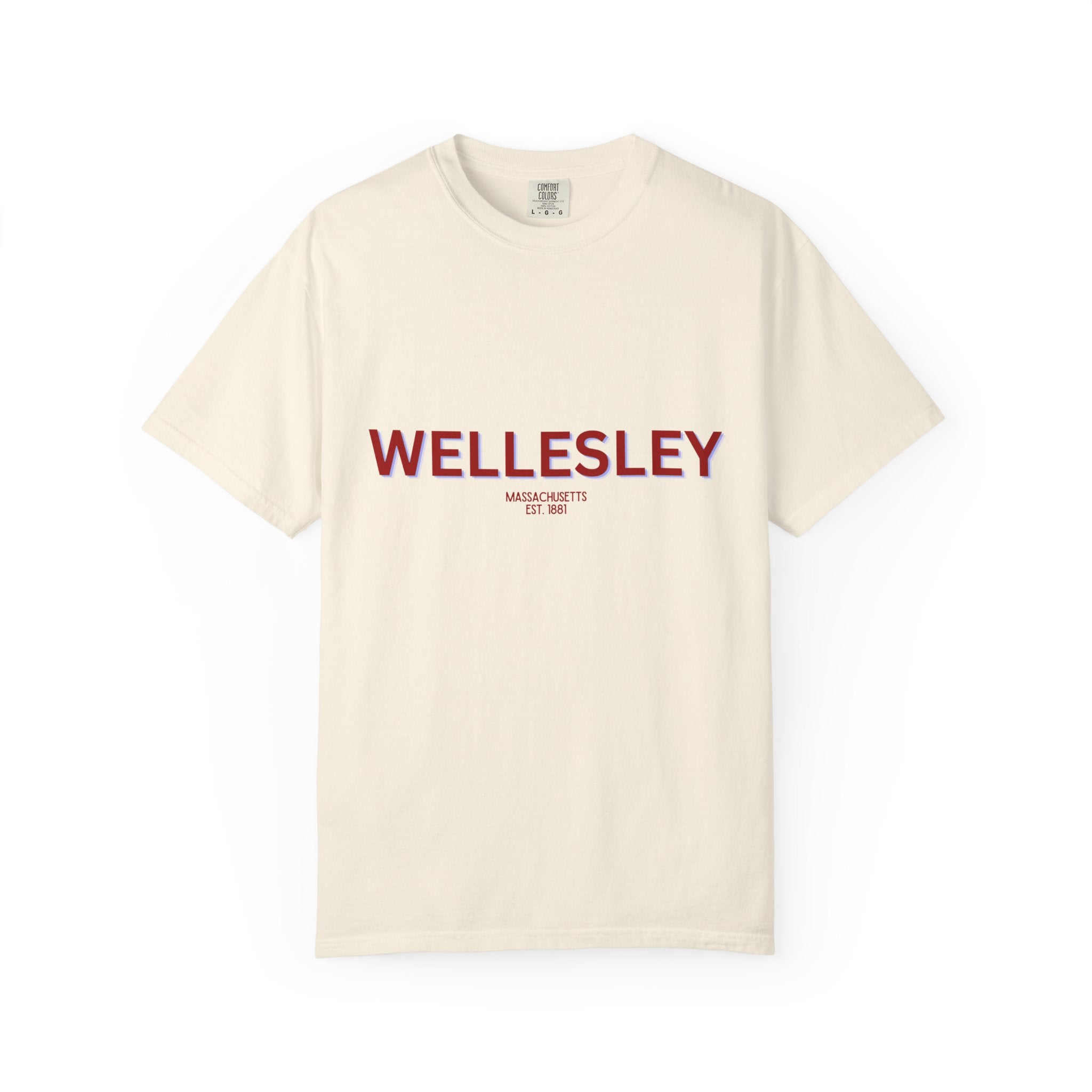 Wellesley Garment-Dyed Unisex T-Shirt, Casual Tee, Vintage Style Shirt, Everyday Wear, Birthday Gift, Unique Apparel