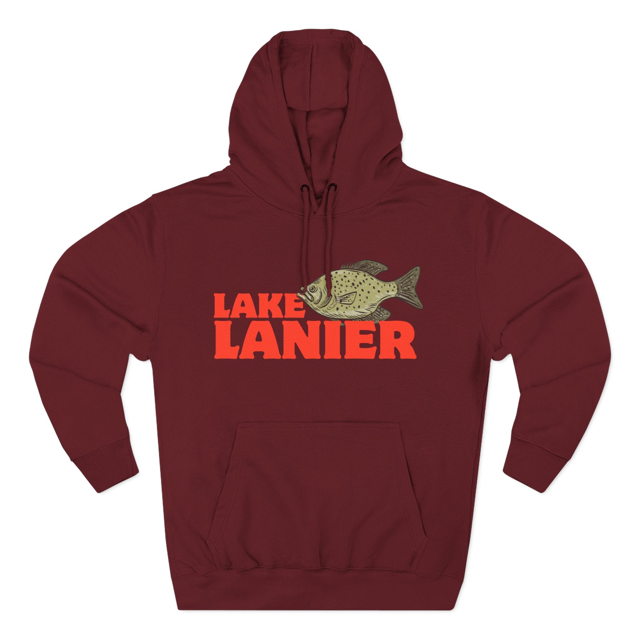 Lake Lanier Fleece Hoodie, Cozy Fishing Sweatshirt, Outdoor Adventure Wear, Unique Gift for Lake Lovers, Perfect for Fall and Winter