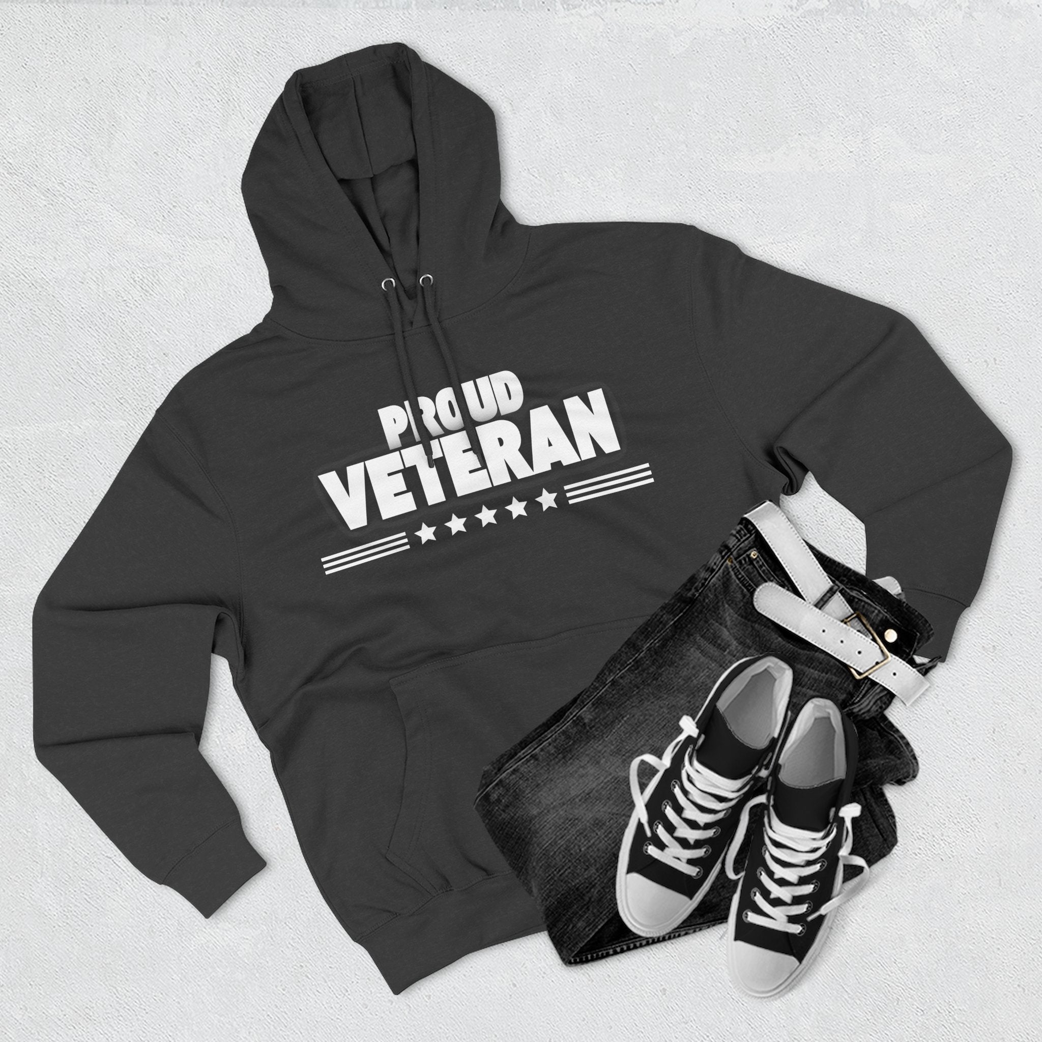 Proud Veteran Hoodie, Fleece Sweatshirt, Military Appreciation Gift, Casual Wear, Comfortable Outerwear