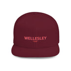 Wellesley Stylish Flat Bill Snapback Hat with Design, Perfect for Casual Outings, Streetwear, Gifts, Festivals, Everyday Wear