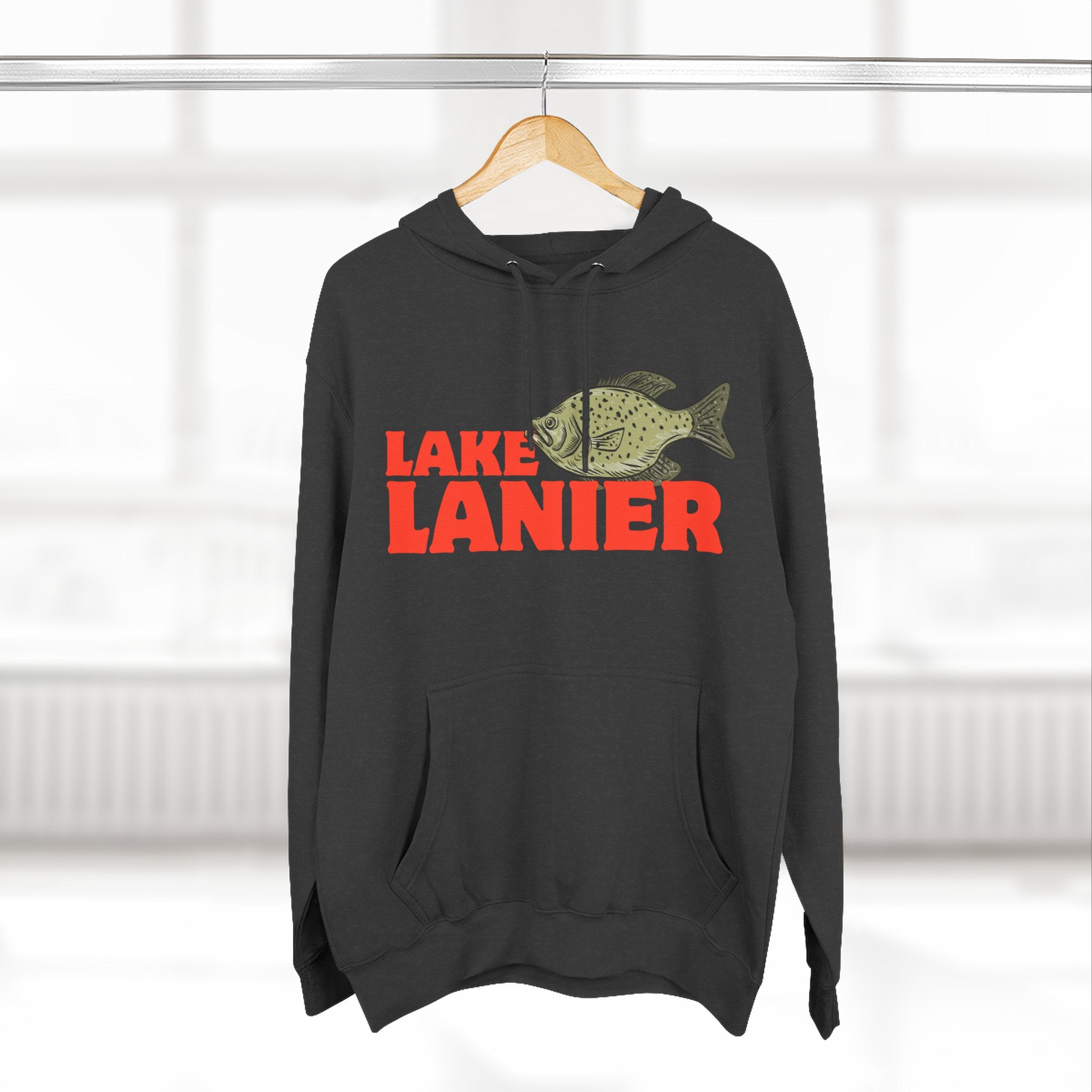 Lake Lanier Fleece Hoodie, Cozy Fishing Sweatshirt, Outdoor Adventure Wear, Unique Gift for Lake Lovers, Perfect for Fall and Winter