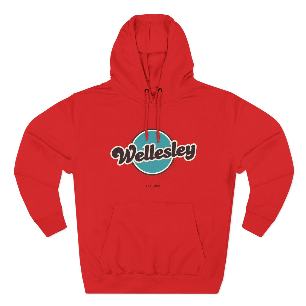 Wellesley Retro Vibe Hoodie for Casual Days, Streetwear, Unisex Gift, Cozy Layering Apparel
