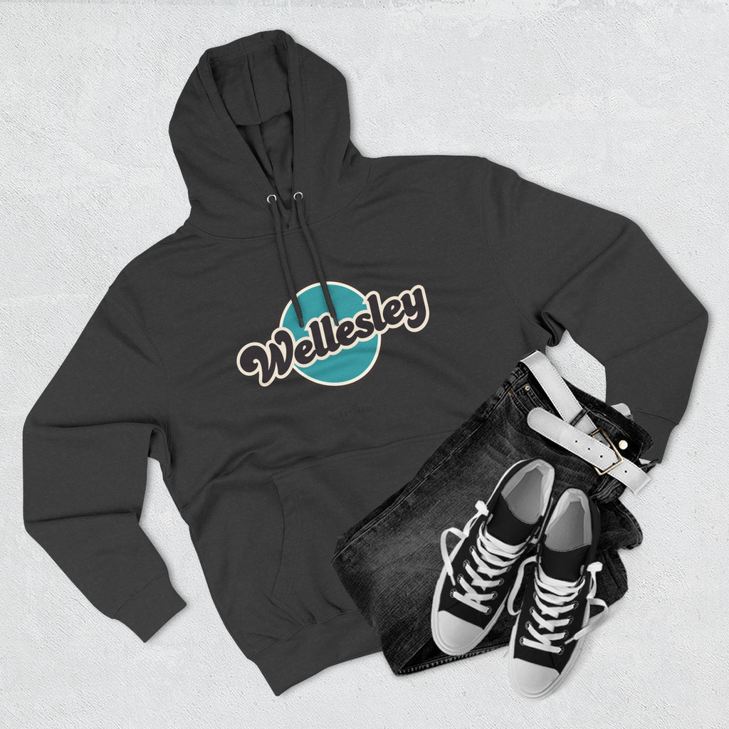 Wellesley Retro Vibe Hoodie for Casual Days, Streetwear, Unisex Gift, Cozy Layering Apparel