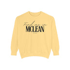McLean Cozy Sweatshirt, Unisex Garment-Dyed Crew, Casual Wear, Gift for Friends, Fall Fashion, Lounge Style