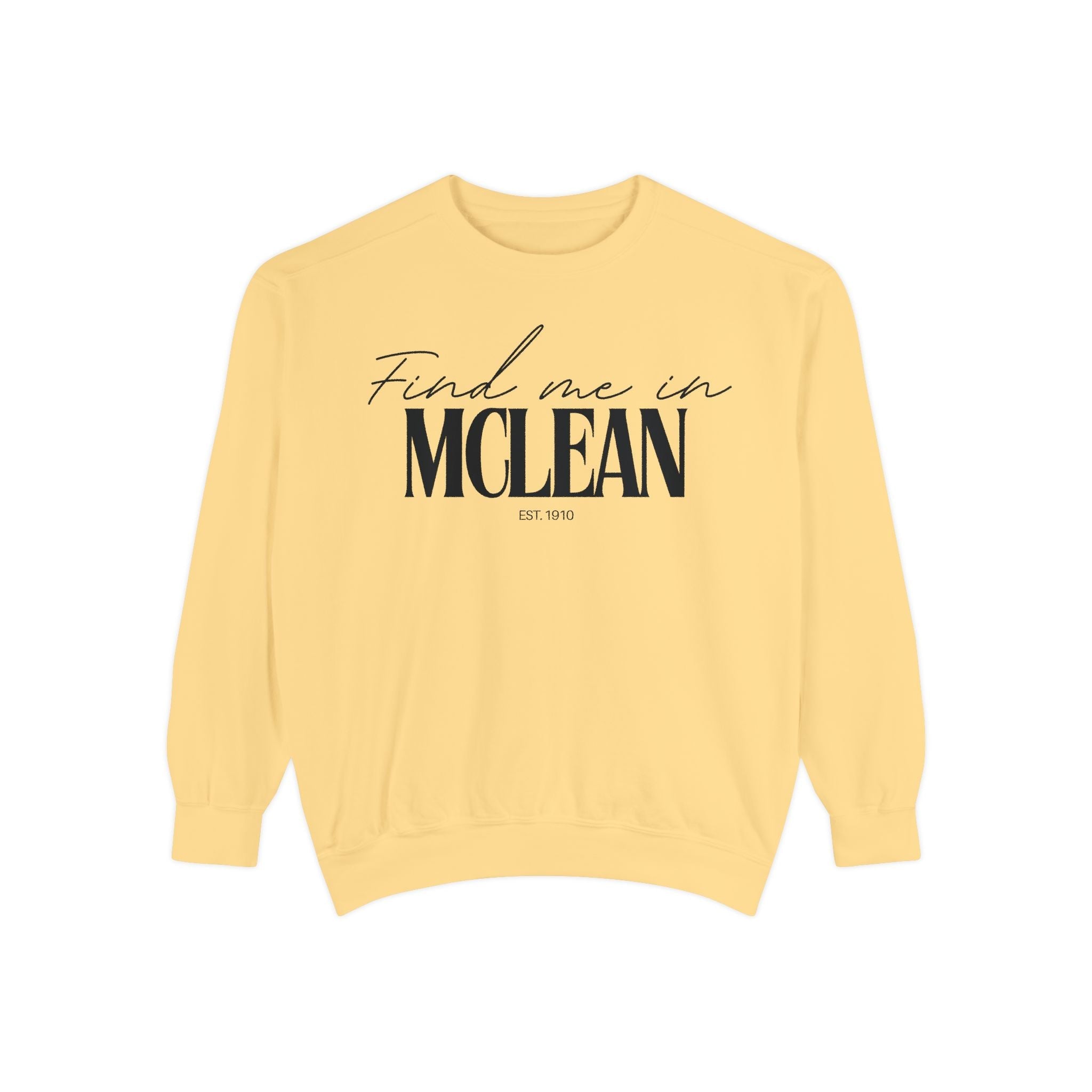 McLean Cozy Sweatshirt, Unisex Garment-Dyed Crew, Casual Wear, Gift for Friends, Fall Fashion, Lounge Style