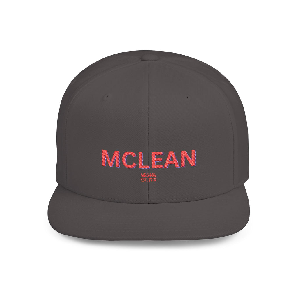 McLean Stylish Flat Bill Snapback Hat with Design, Perfect for Casual Outings, Streetwear, Gifts, Festivals, Everyday Wear