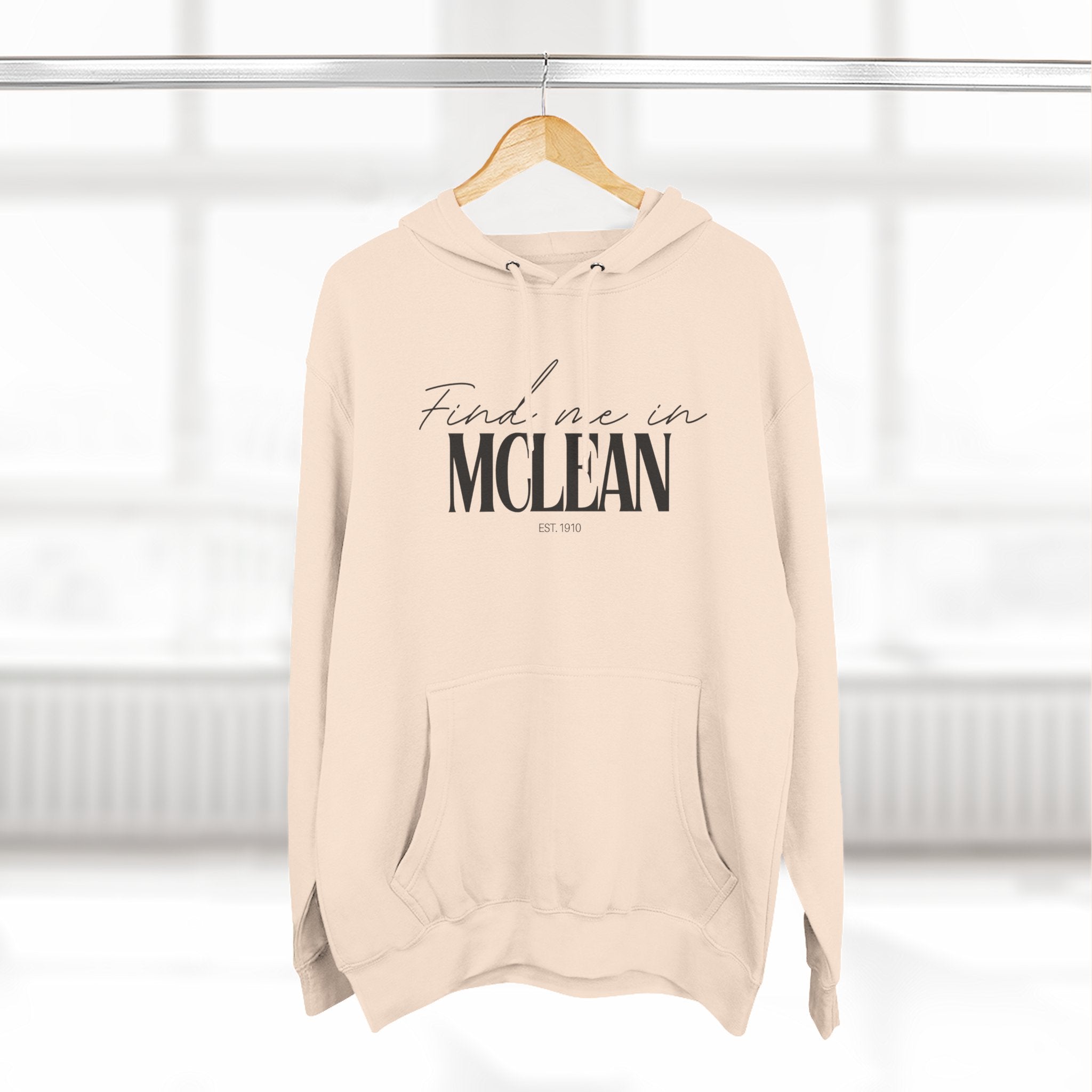 McLean Stylish Three-Panel Fleece Hoodie for Everyday Comfort, Personalized Gift, Casual Wear, Unisex Hoodie, Cozy Fashion