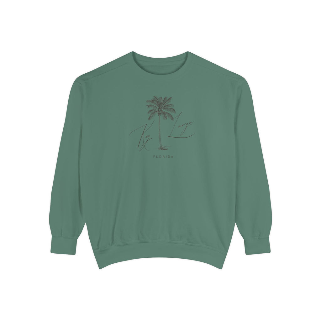 Key Largo Chill Vibes Sweatshirt - Unisex Garment-Dyed Style, Perfect for Lounging