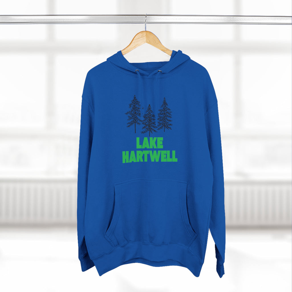 Lake Hartwell Fleece Hoodie, Cozy Sweatshirt, Outdoor Adventure Wear, Unique Gift for Lake Lovers, Perfect for Fall and Winter