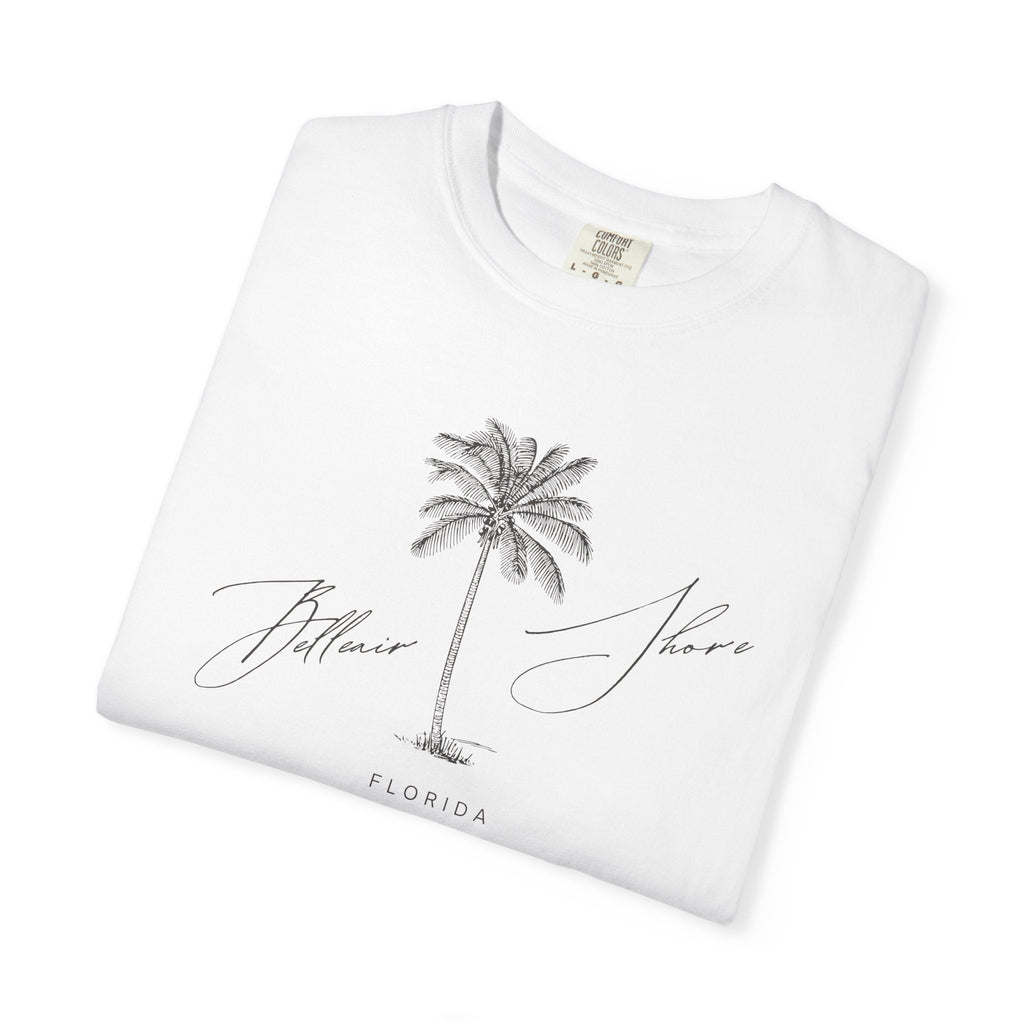 Belleair Shore Chill Vibes Palm Tree Tee - Unisex Garment-Dyed T-shirt for Beach Lovers, Summer Outings, Casual Wear, Gifts for Him/Her