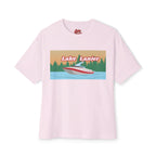 Lake Lanier Sunset Boxy Tee, Relaxed Summer Shirt, Unisex Tee, Vacation Wear, Boating Gift, Lake Life Apparel