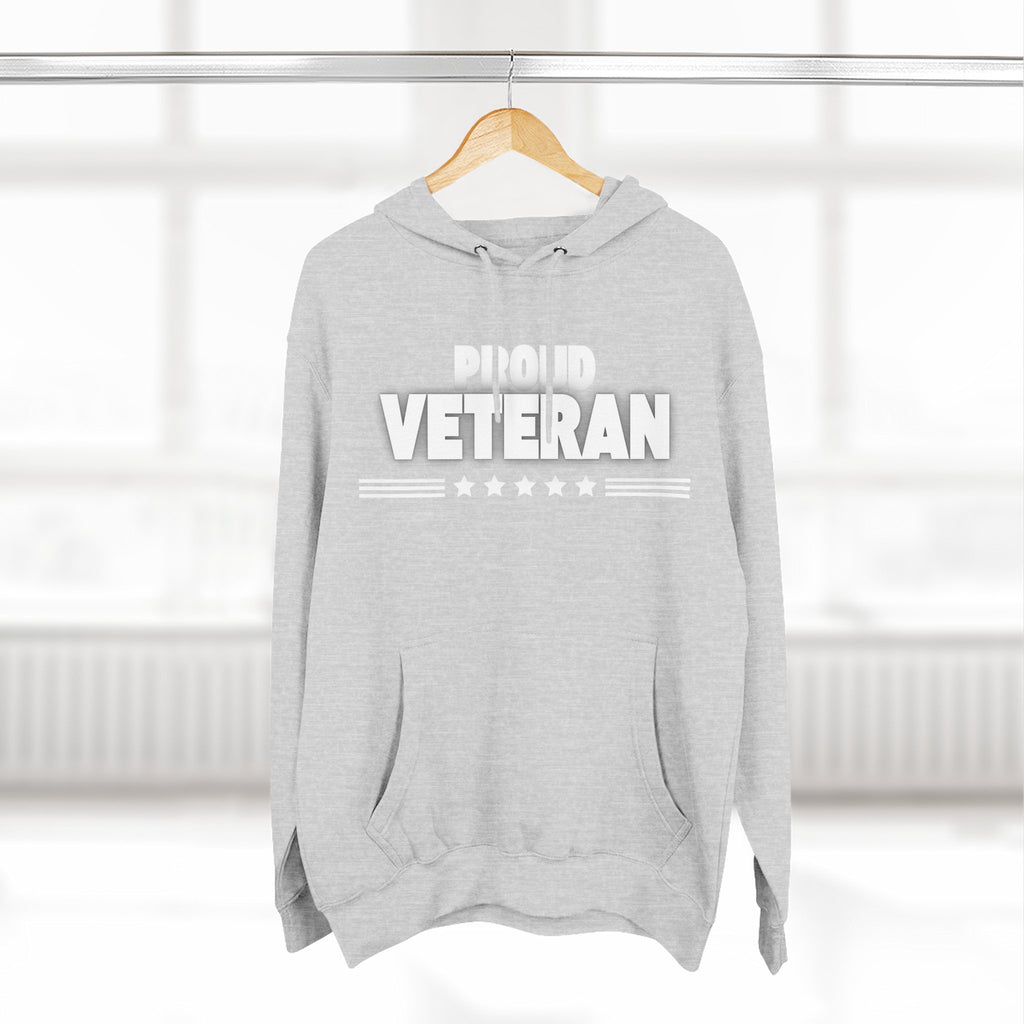 Proud Veteran Hoodie, Fleece Sweatshirt, Military Appreciation Gift, Casual Wear, Comfortable Outerwear