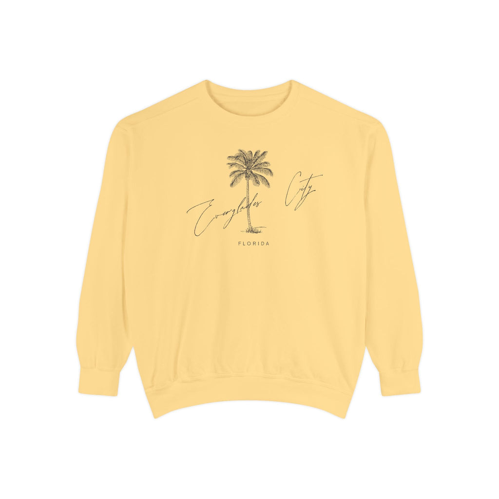 Everglades City Chill Vibes Sweatshirt - Unisex Garment-Dyed Style, Perfect for Lounging
