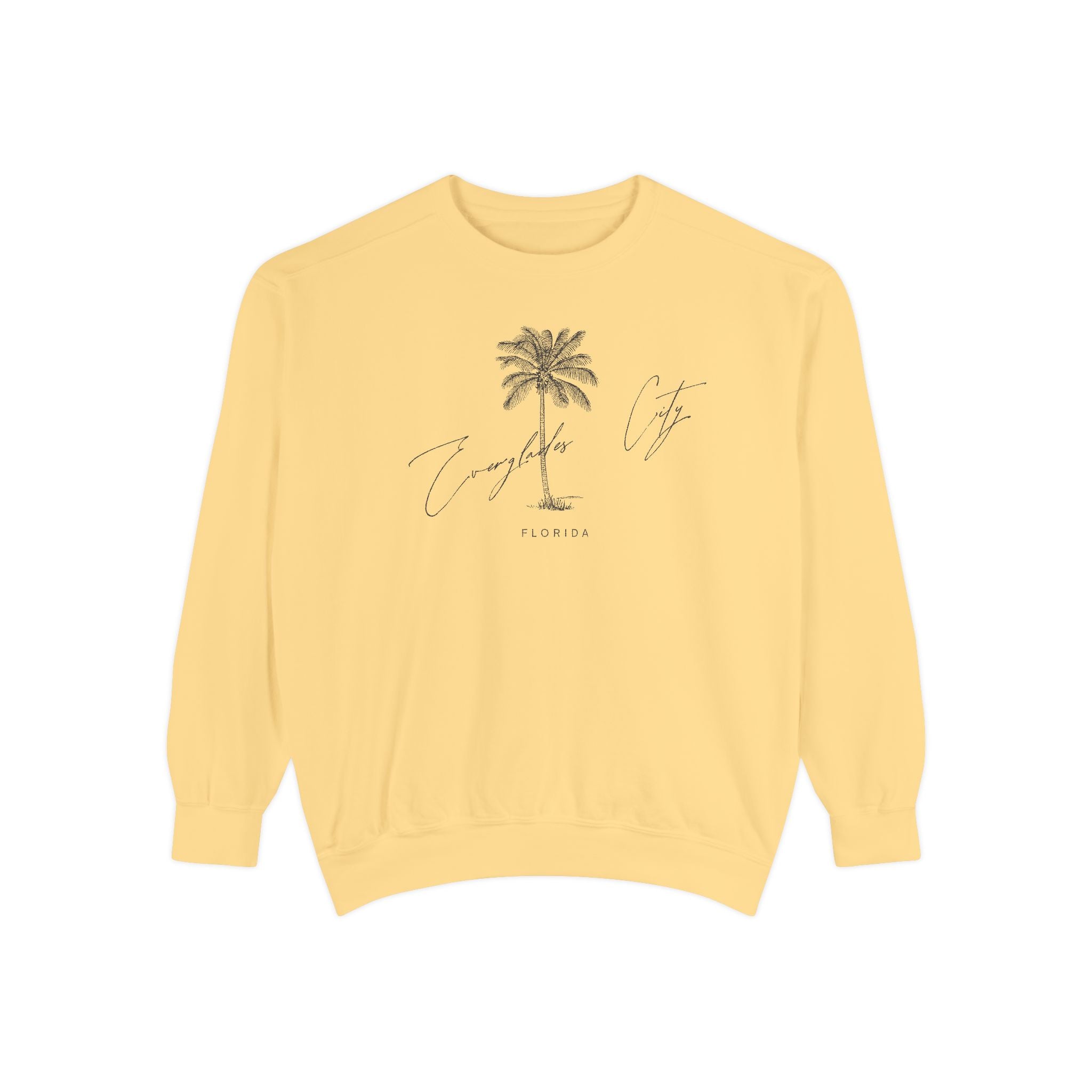 Everglades City Chill Vibes Sweatshirt - Unisex Garment-Dyed Style, Perfect for Lounging