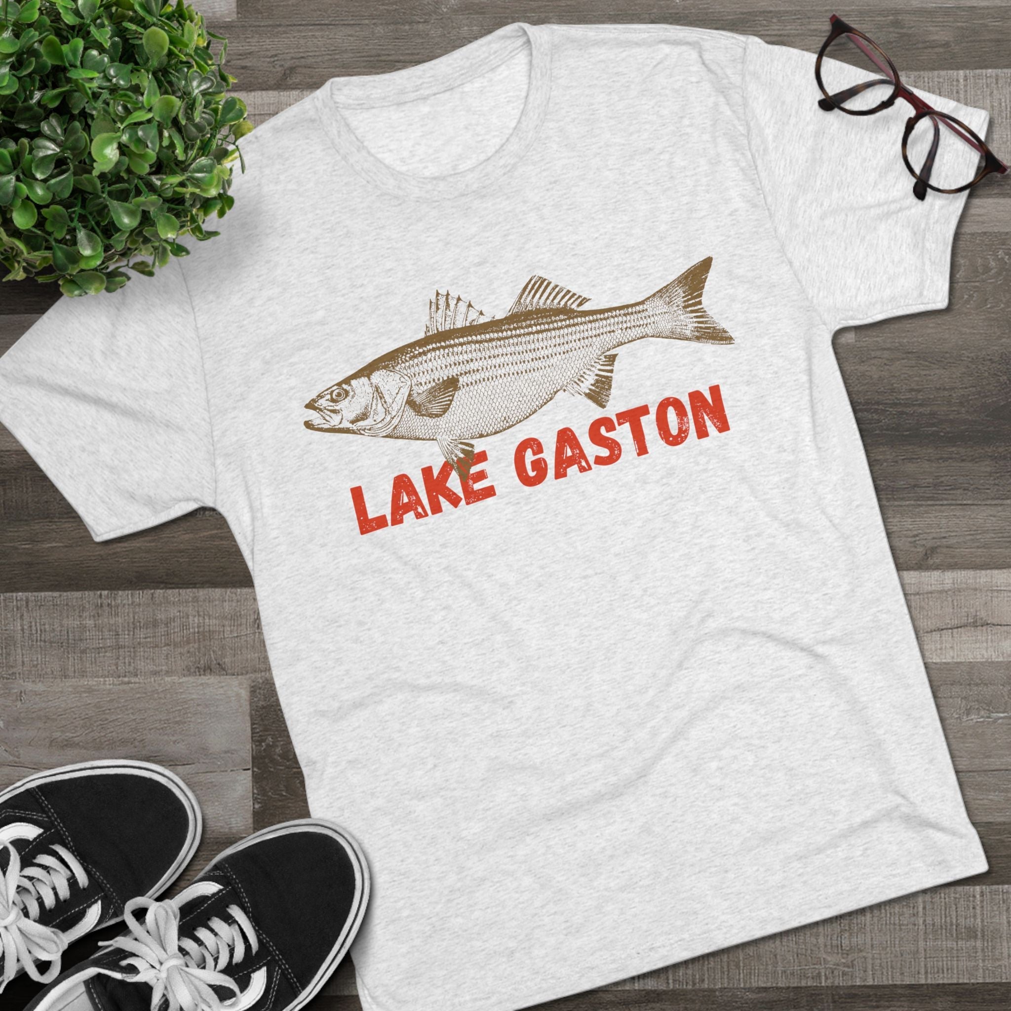 Lake Gaston Fishing Tee, Unisex Crew Neck Shirt, Summer Lake Apparel, Gift for Fishermen, Outdoor Adventure T-Shirt, Lake House Style