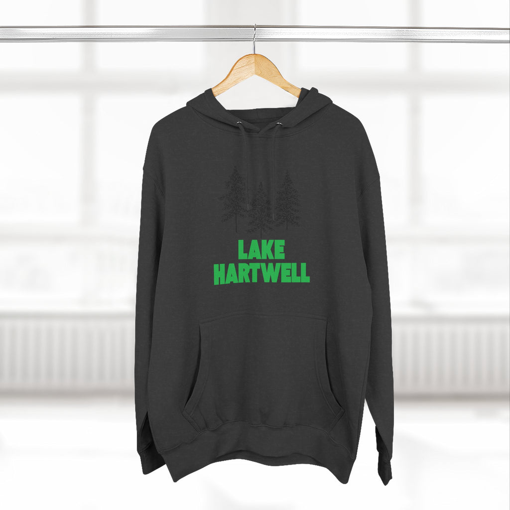Lake Hartwell Fleece Hoodie, Cozy Sweatshirt, Outdoor Adventure Wear, Unique Gift for Lake Lovers, Perfect for Fall and Winter