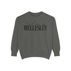 Wellesley Cozy Sweatshirt, Unisex Garment-Dyed Crew, Casual Wear, Gift for Friends, Fall Fashion, Lounge Style
