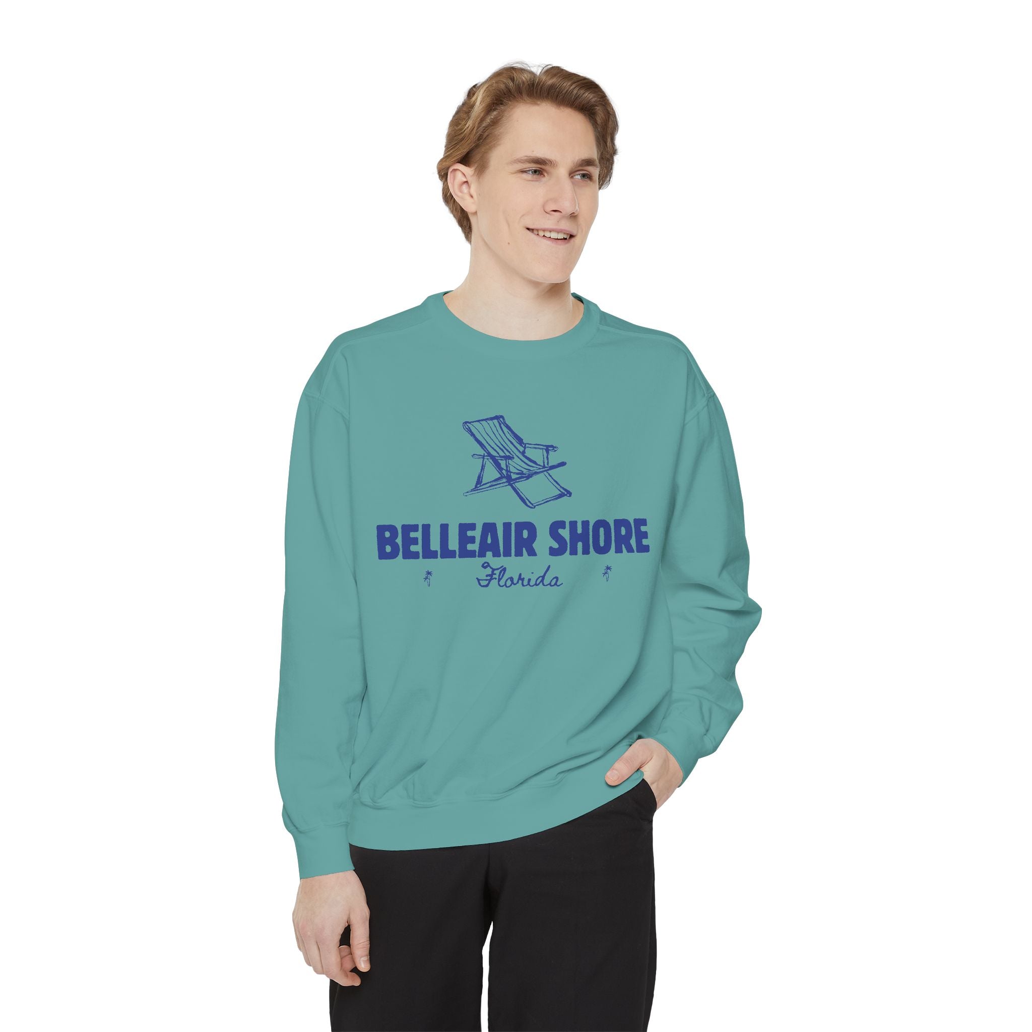 Belleair Shore Vibes Unisex Sweatshirt | Garment-Dyed Comfort, Perfect for Casual Outings, Travel, Gifts, Autumn Days
