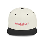 Wellesley Stylish Flat Bill Snapback Hat with Design, Perfect for Casual Outings, Streetwear, Gifts, Festivals, Everyday Wear