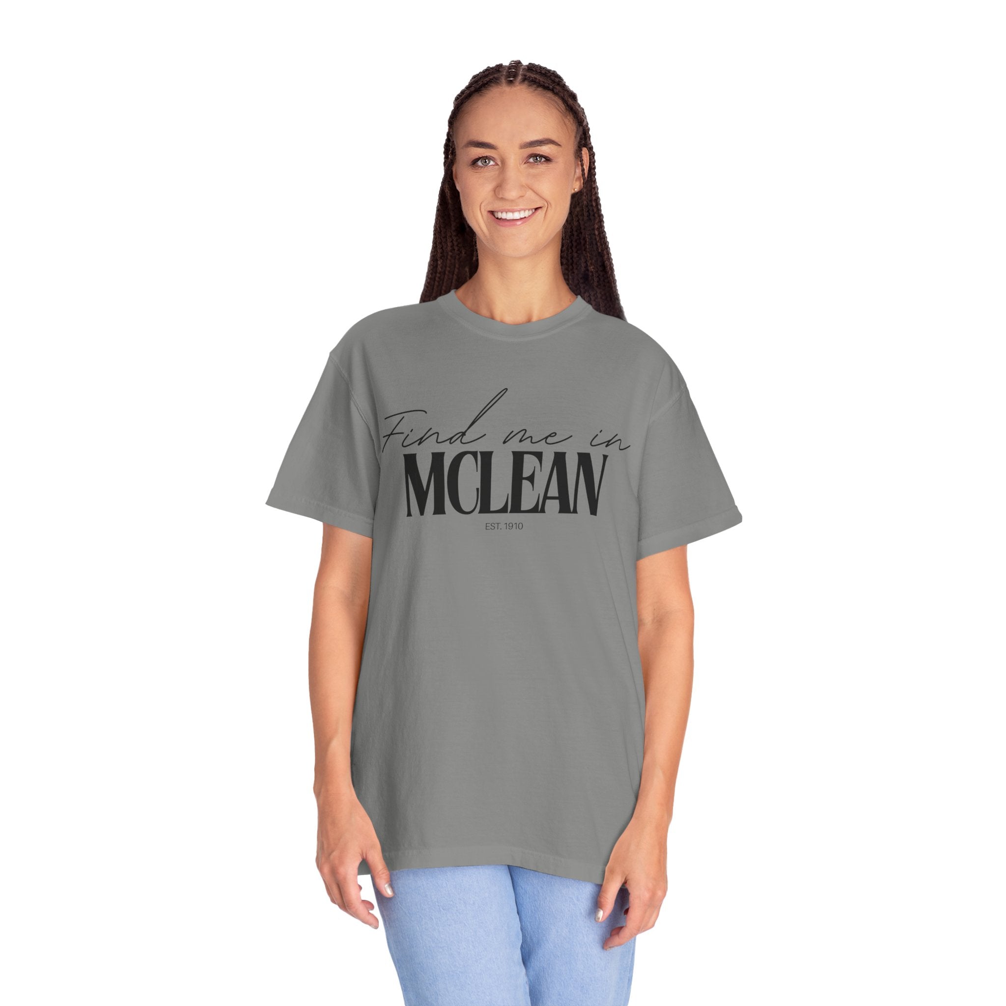 McLean Vibes Unisex Garment-Dyed T-Shirt, Casual Wear, Gifts for Locals, Trendy Summer Essential, Comfortable Everyday Tee