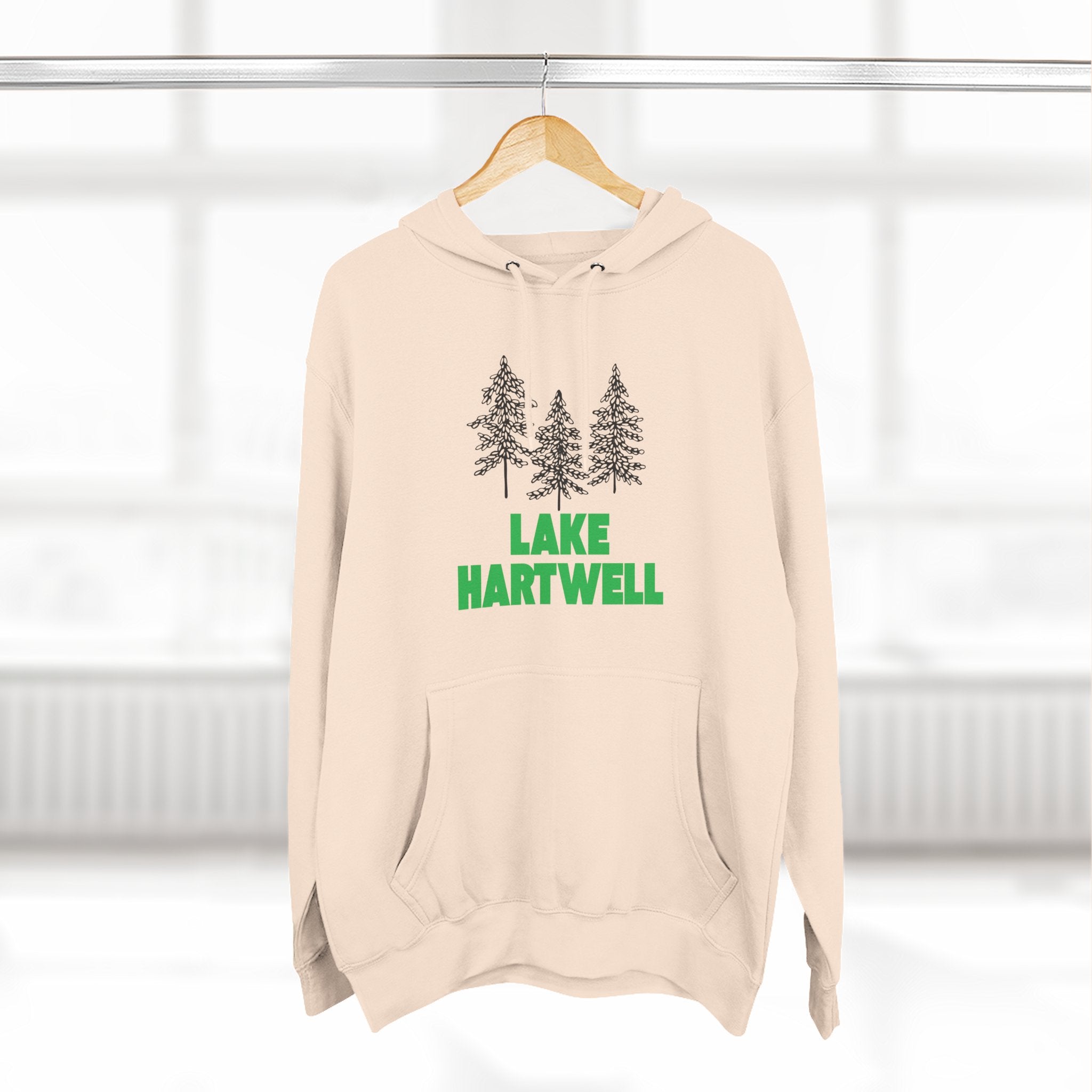 Lake Hartwell Fleece Hoodie, Cozy Sweatshirt, Outdoor Adventure Wear, Unique Gift for Lake Lovers, Perfect for Fall and Winter