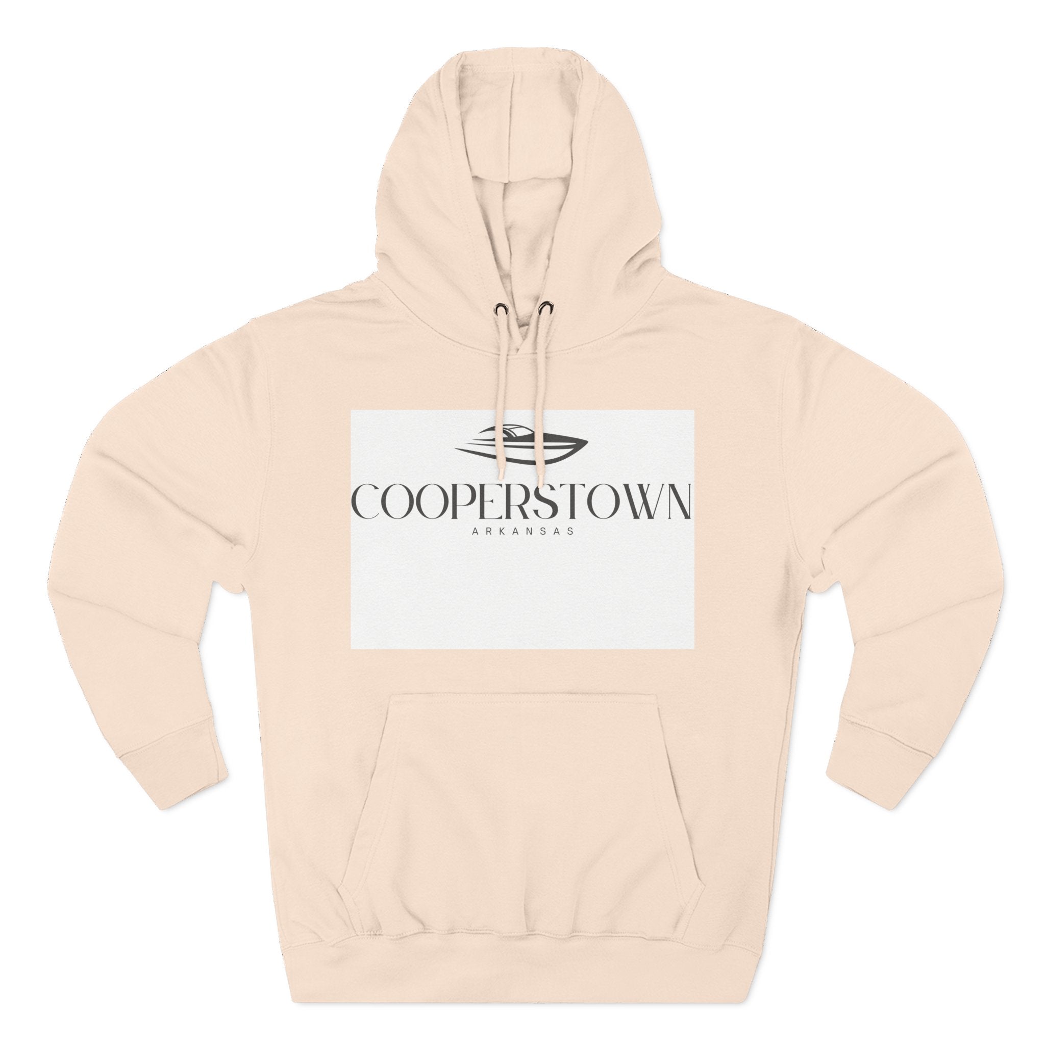Cooperstown Stylish Three-Panel Fleece Hoodie for Cozy Days, Casual Wear, Warm Layering, Gift for Him or Her