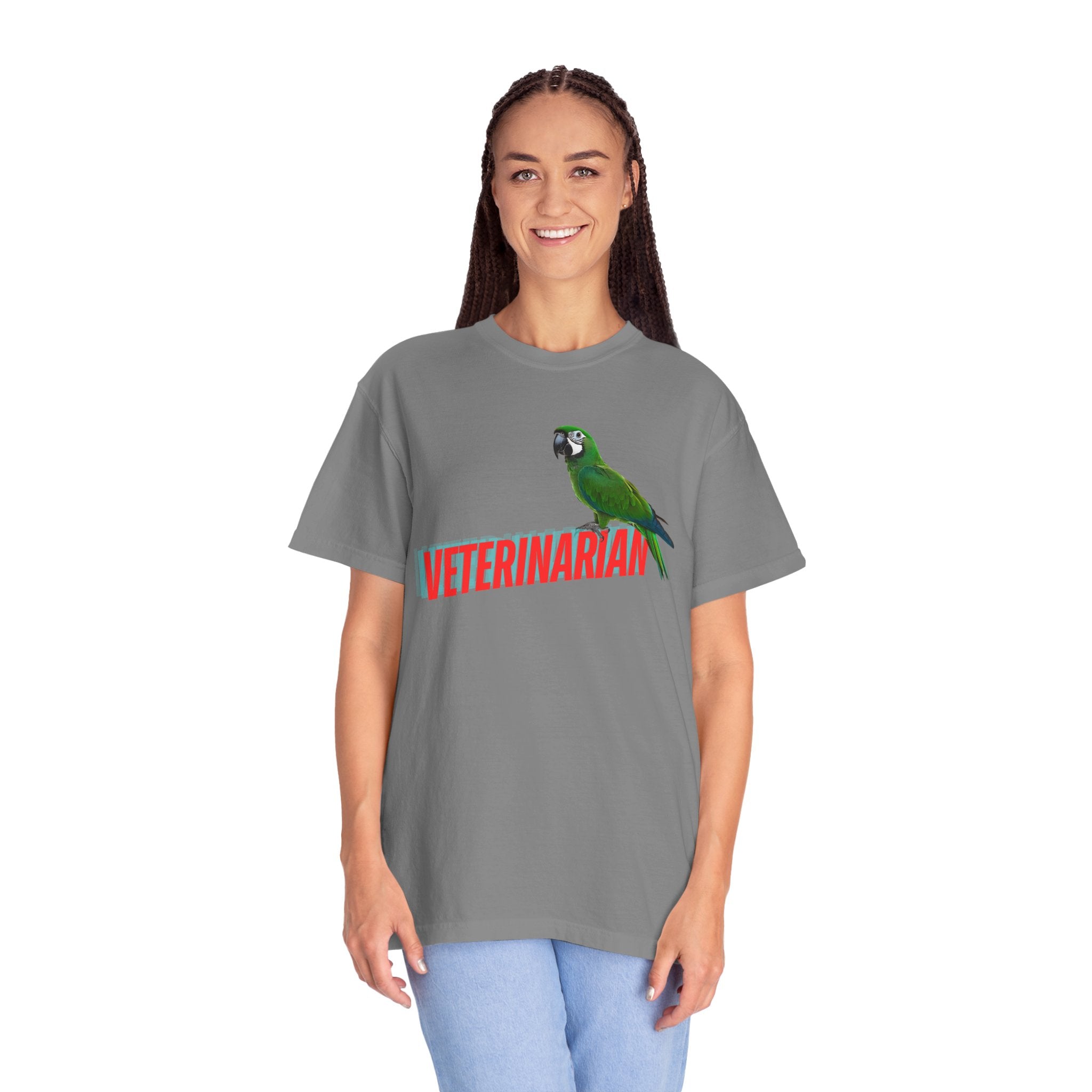 Veterinarian T-Shirt - Cute Parrot Graphic Tee for Animal Lovers, Gifts for Vet Students, Pet Owners, Animal Day Celebration