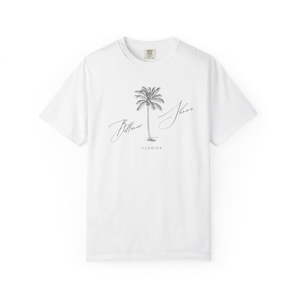 Belleair Shore Chill Vibes Palm Tree Tee - Unisex Garment-Dyed T-shirt for Beach Lovers, Summer Outings, Casual Wear, Gifts for Him/Her