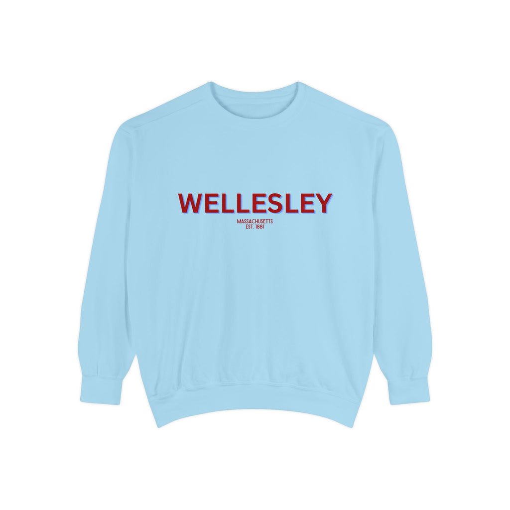 Wellesley Unisex Garment-Dyed Sweatshirt | Cozy Fashion, Perfect for Casual Outings, Gifts, Fall & Winter Style, Everyday Comfort