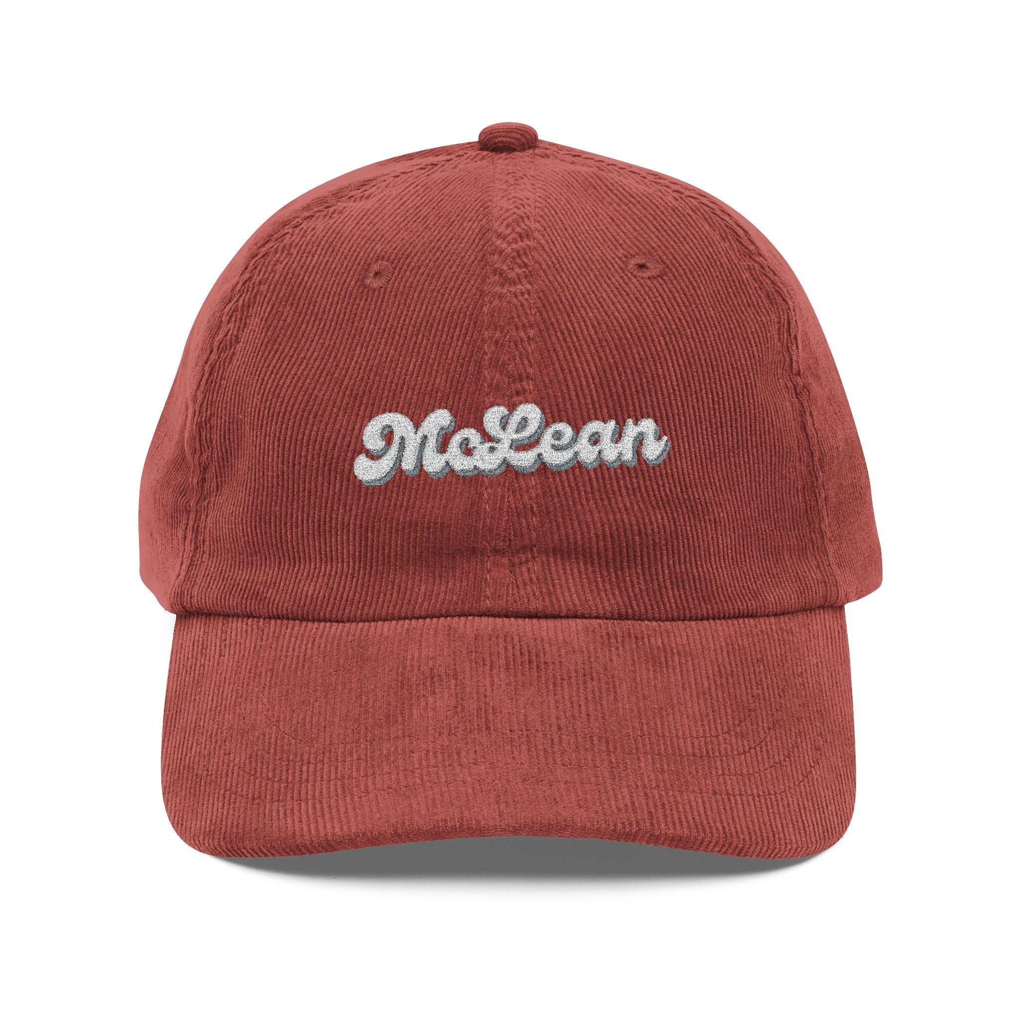 McLean Vintage Corduroy Cap, Retro Fashion Hat, Cool Embroidered Cap, Casual Summer Accessory, Gift for Trendsetters