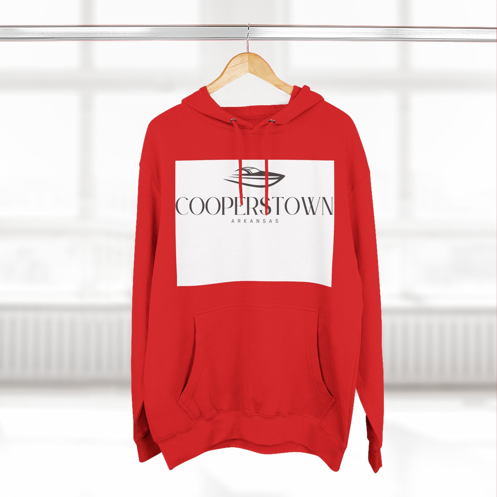 Cooperstown Stylish Three-Panel Fleece Hoodie for Cozy Days, Casual Wear, Warm Layering, Gift for Him or Her