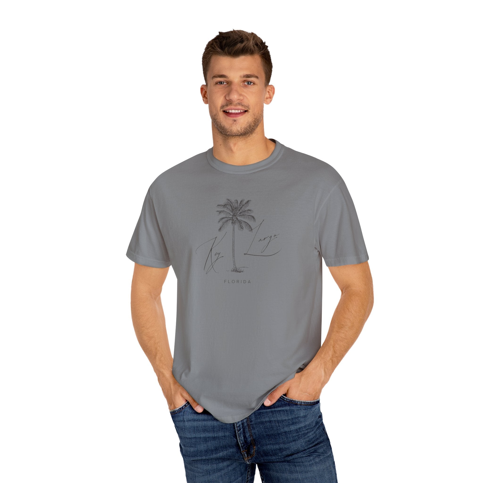 Key Largo Chill Vibes Tee - Unisex Garment-Dyed T-shirt for Autumn Lovers, Casual Wear, Gifts for Him/Her