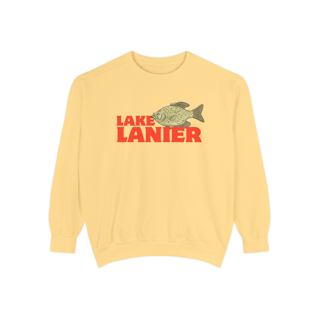 Lake Lanier Fish Sweatshirt | Unisex Garment-Dyed Apparel | Cozy Lake Life Gift, Relaxed Weekend Wear, Fishing Enthusiast Gear