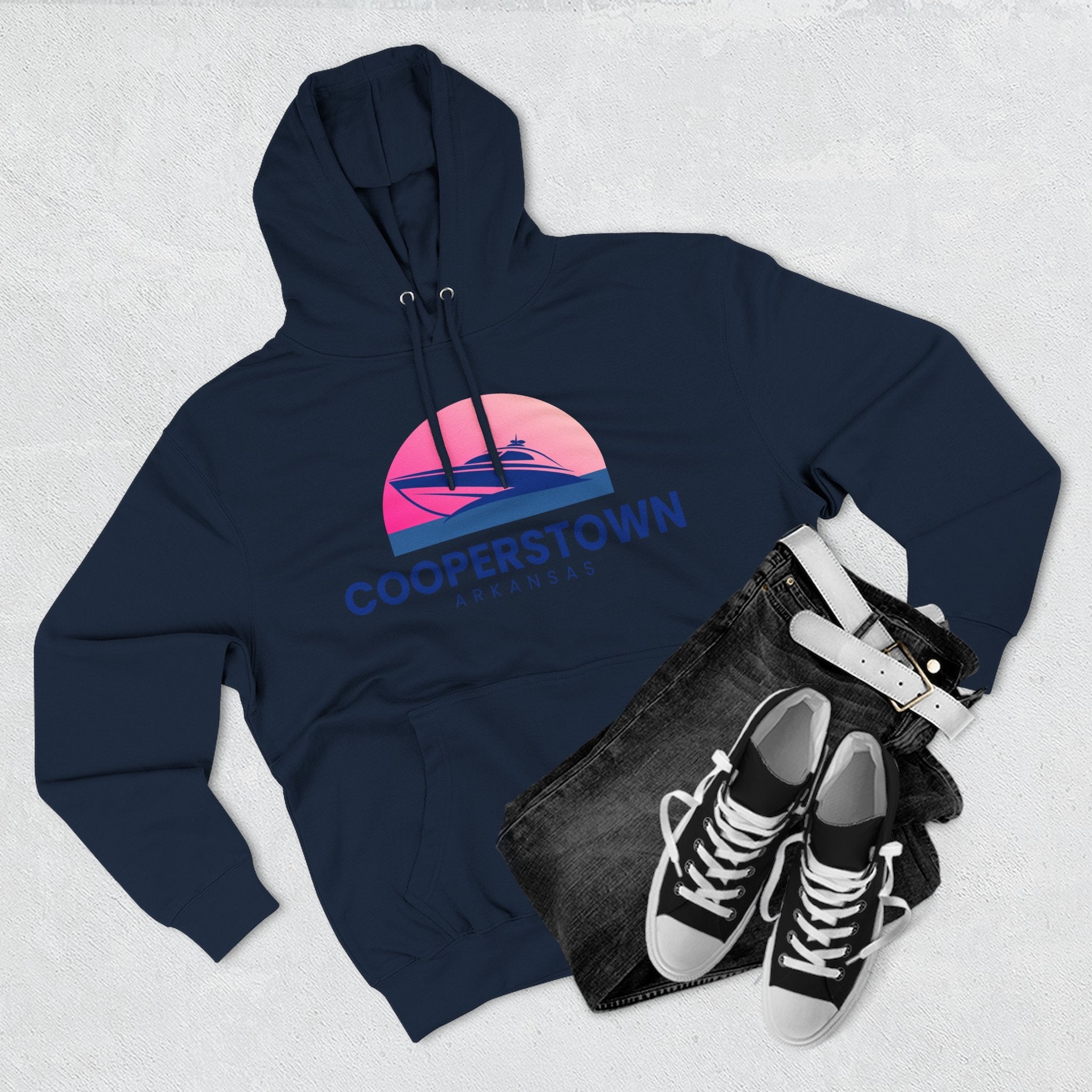 Cooperstown Vibes Hoodie with Design, Perfect for Autumn Lovers, Comfortable and Stylish, Great Gift for Vacations