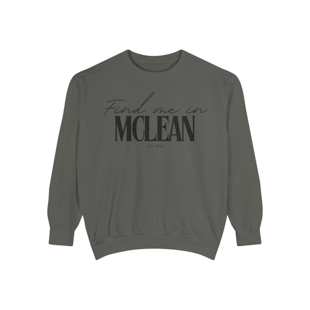 McLean Cozy Sweatshirt, Unisex Garment-Dyed Crew, Casual Wear, Gift for Friends, Fall Fashion, Lounge Style