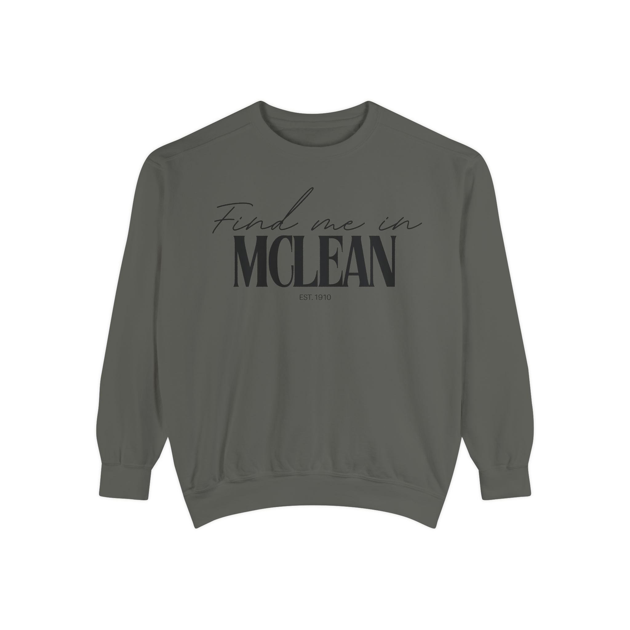 McLean Cozy Sweatshirt, Unisex Garment-Dyed Crew, Casual Wear, Gift for Friends, Fall Fashion, Lounge Style