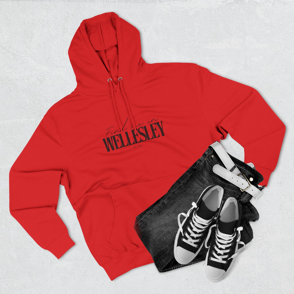Wellesley Stylish Three-Panel Fleece Hoodie for Everyday Comfort, Personalized Gift, Casual Wear, Unisex Hoodie, Cozy Fashion