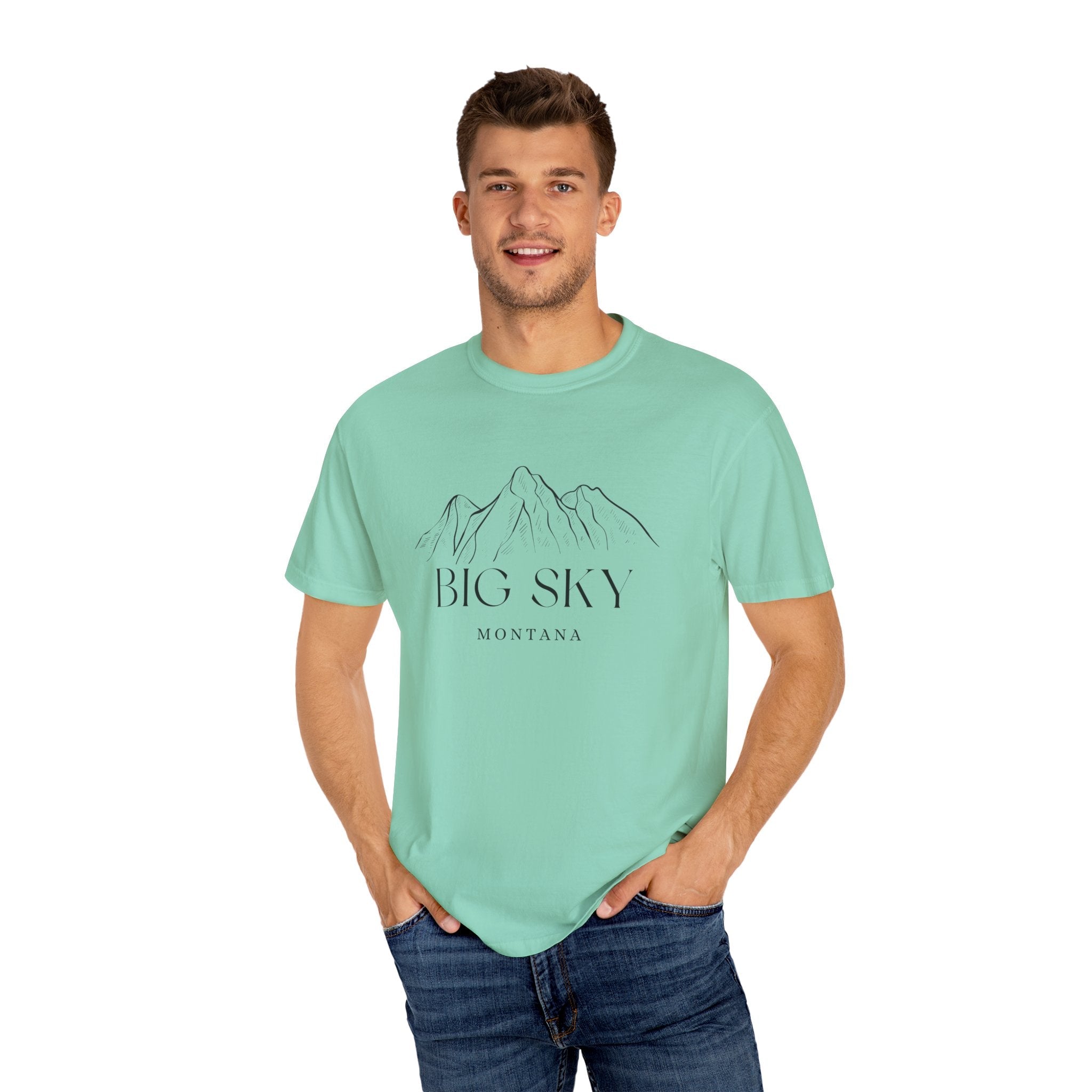 Big Sky - Unisex Garment-Dyed T-shirt, Casual Outfit, Gift for Nature Lovers, Vacation Essentials