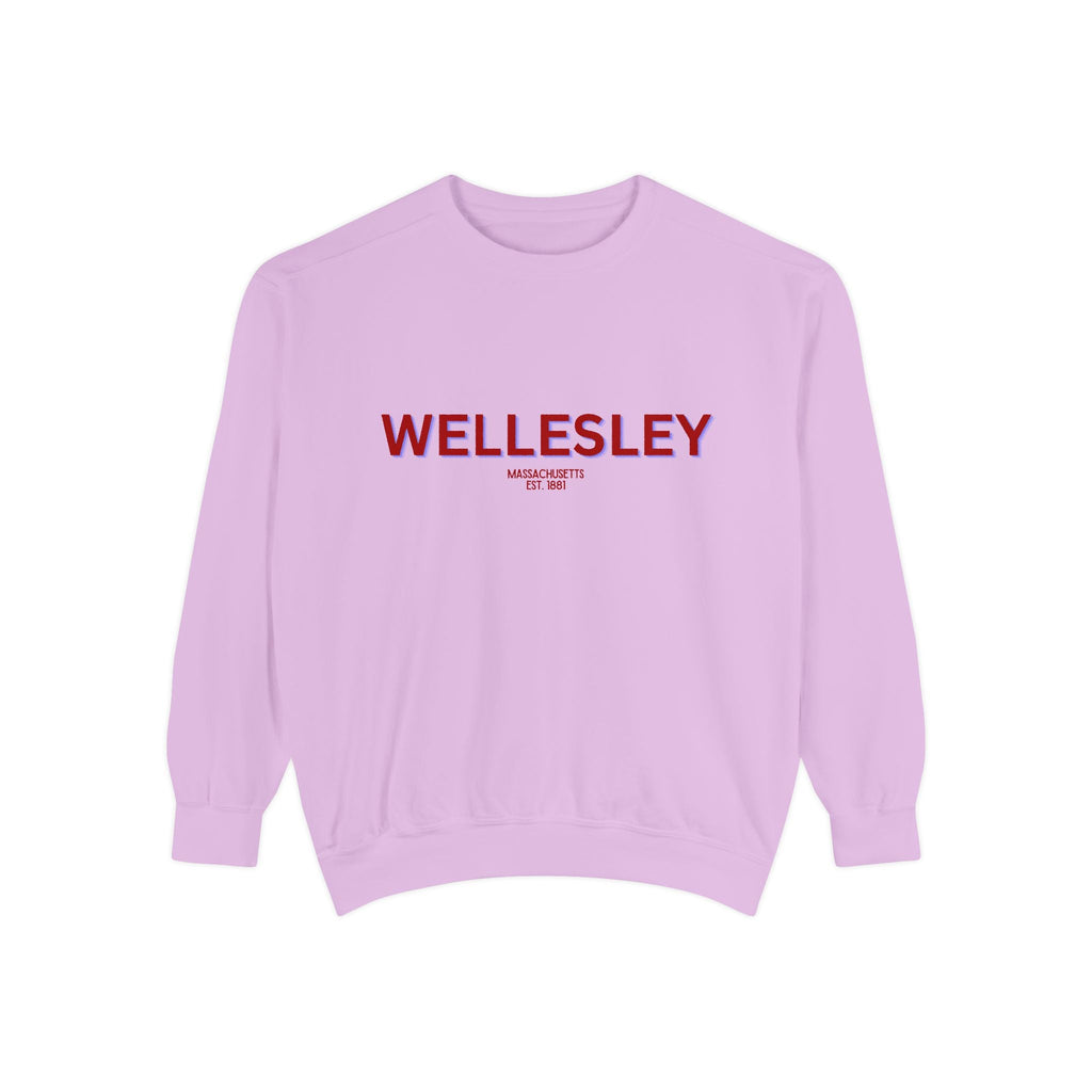 Wellesley Unisex Garment-Dyed Sweatshirt | Cozy Fashion, Perfect for Casual Outings, Gifts, Fall & Winter Style, Everyday Comfort