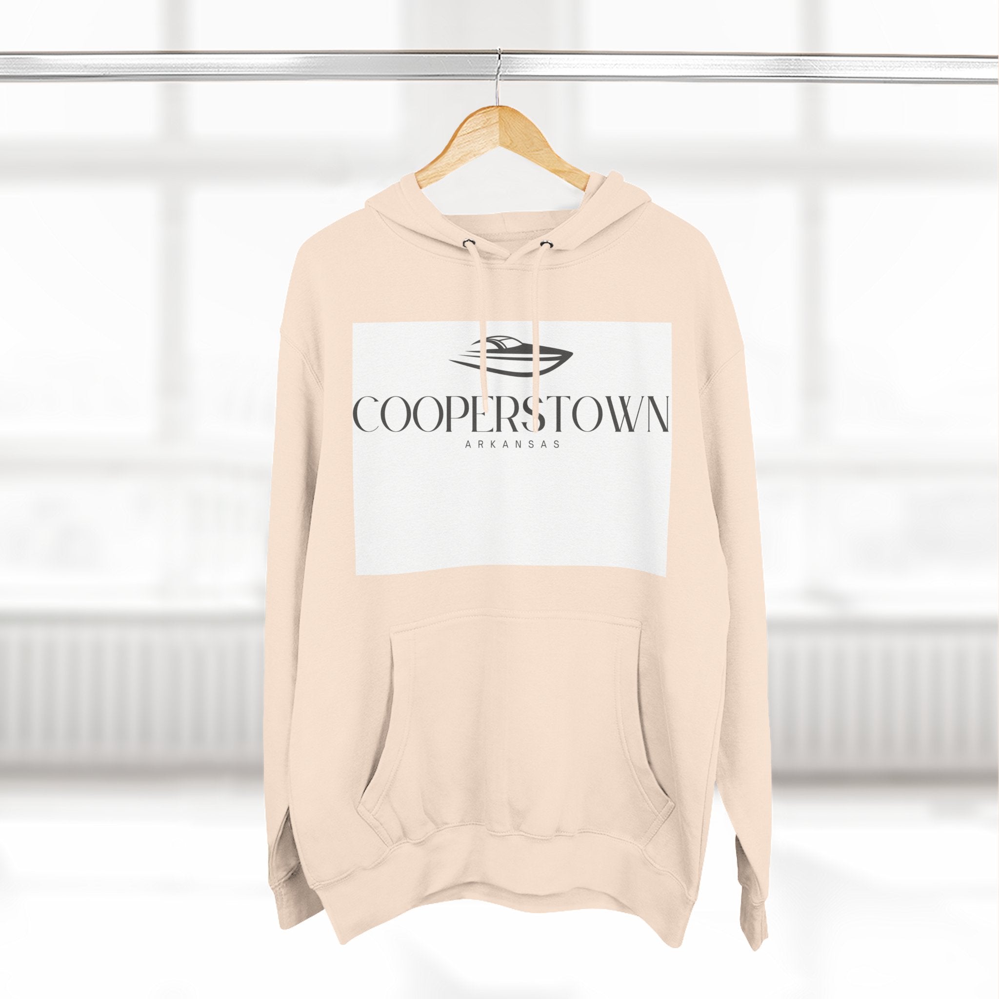 Cooperstown Stylish Three-Panel Fleece Hoodie for Cozy Days, Casual Wear, Warm Layering, Gift for Him or Her