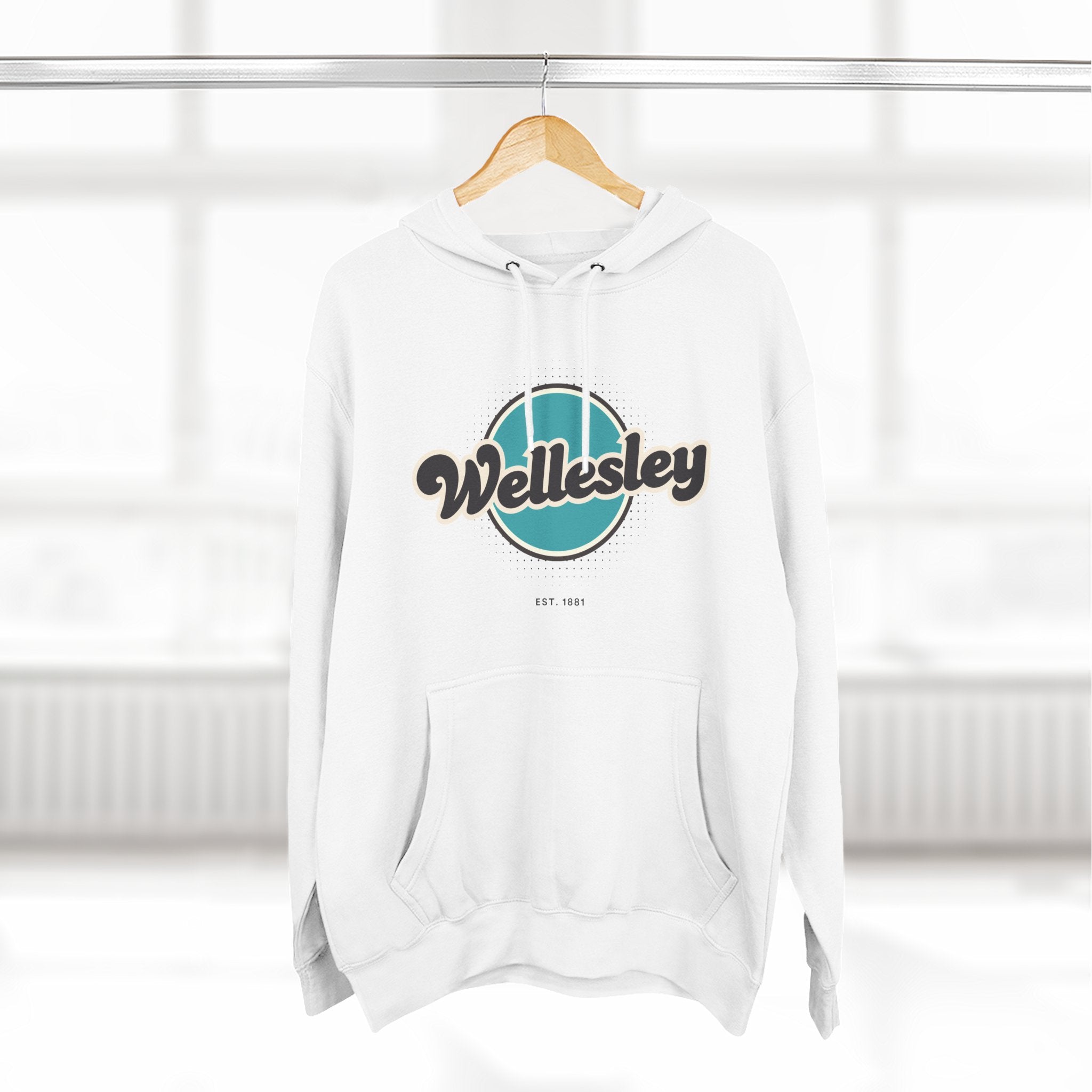 Wellesley Retro Vibe Hoodie for Casual Days, Streetwear, Unisex Gift, Cozy Layering Apparel