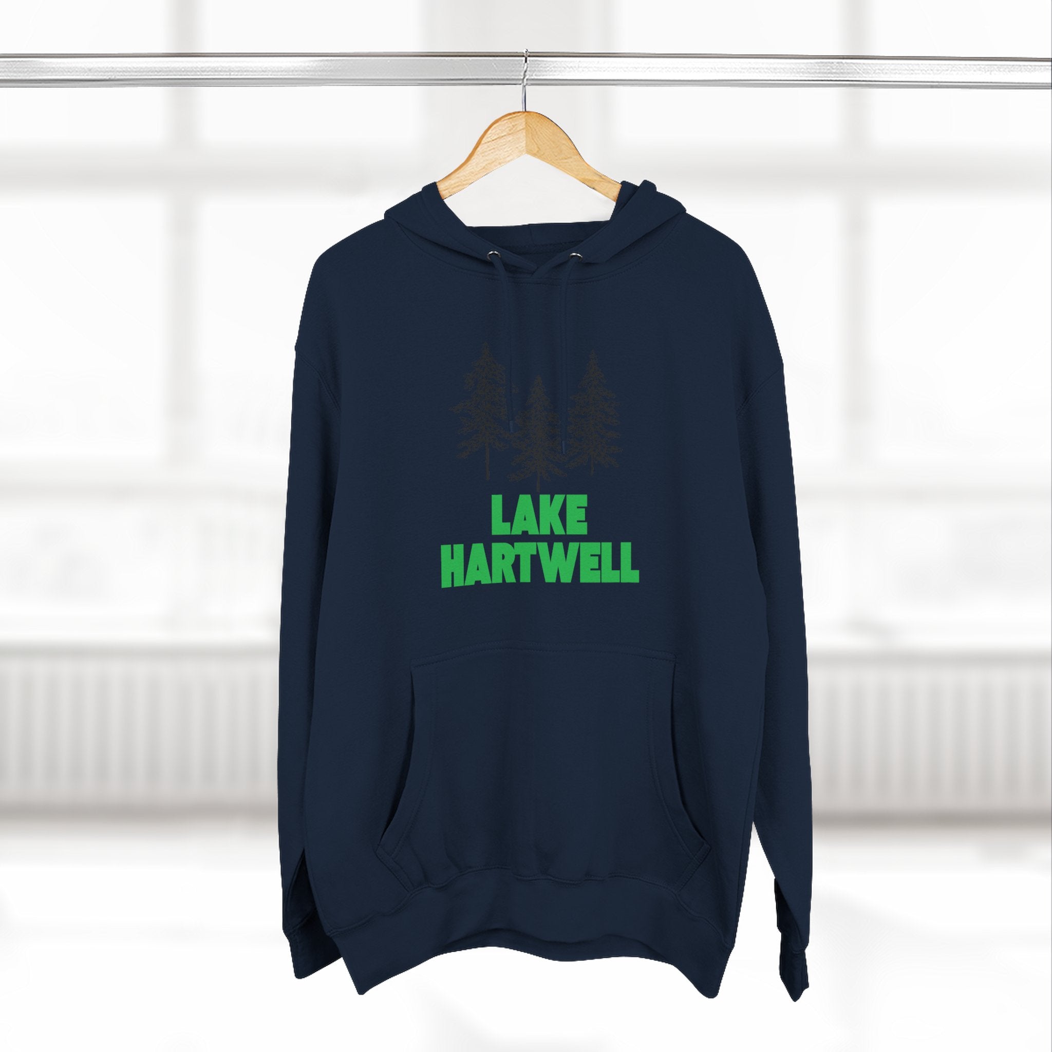 Lake Hartwell Fleece Hoodie, Cozy Sweatshirt, Outdoor Adventure Wear, Unique Gift for Lake Lovers, Perfect for Fall and Winter