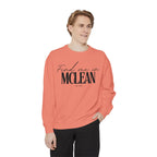 McLean Cozy Sweatshirt, Unisex Garment-Dyed Crew, Casual Wear, Gift for Friends, Fall Fashion, Lounge Style