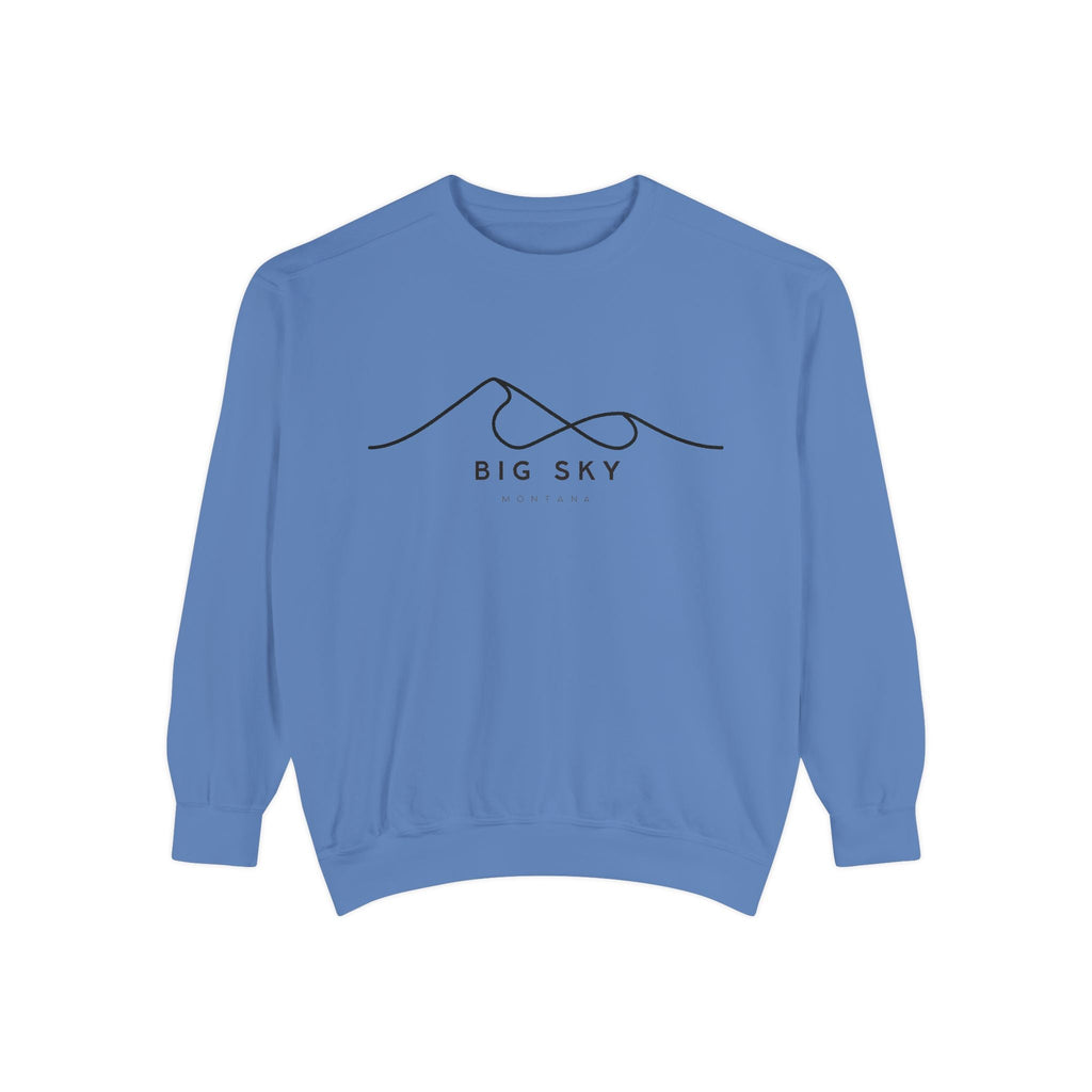 Big Sky Chill Vibes Sweatshirt - Unisex Garment-Dyed Style, Perfect for Lounging