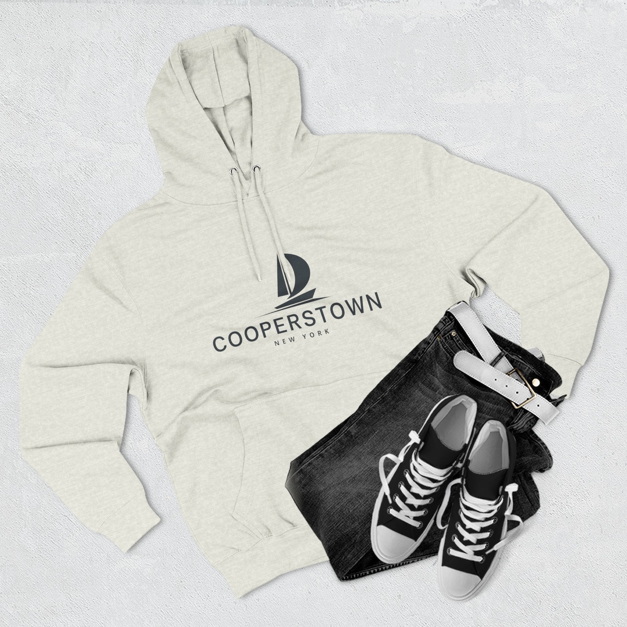 Cooperstown Inspired Fleece Hoodie, Casual Wear, Relaxation, Gift for Autumn Lovers, Travel Essential