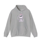 Cute Skeleton Graphic Hoodie for Halloween, Cozy Sweatshirt for Fall, Fun Gift for Halloween Lovers, Edgy Autumn Apparel, Unisex